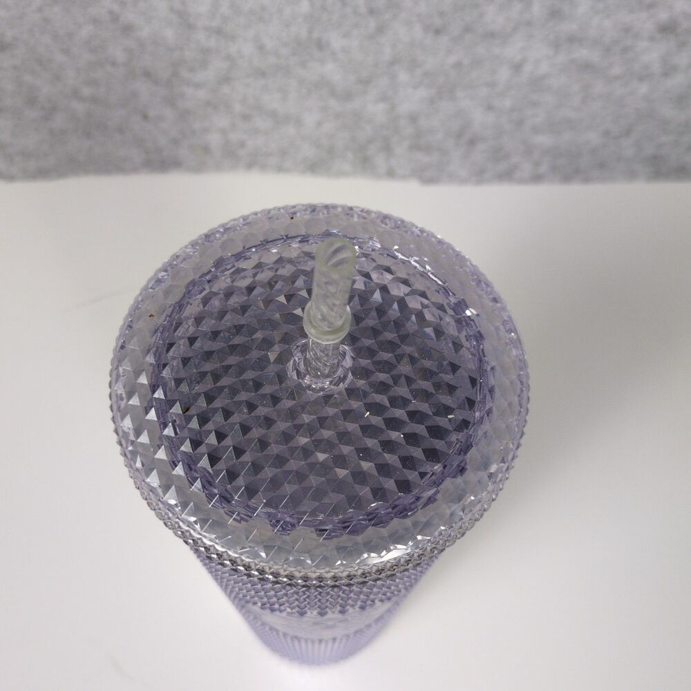 2019 Starbucks Metallic Silver Platinum Studded Cold Cup Tumbler 24 oz Lid Straw - Picture 5 of 7